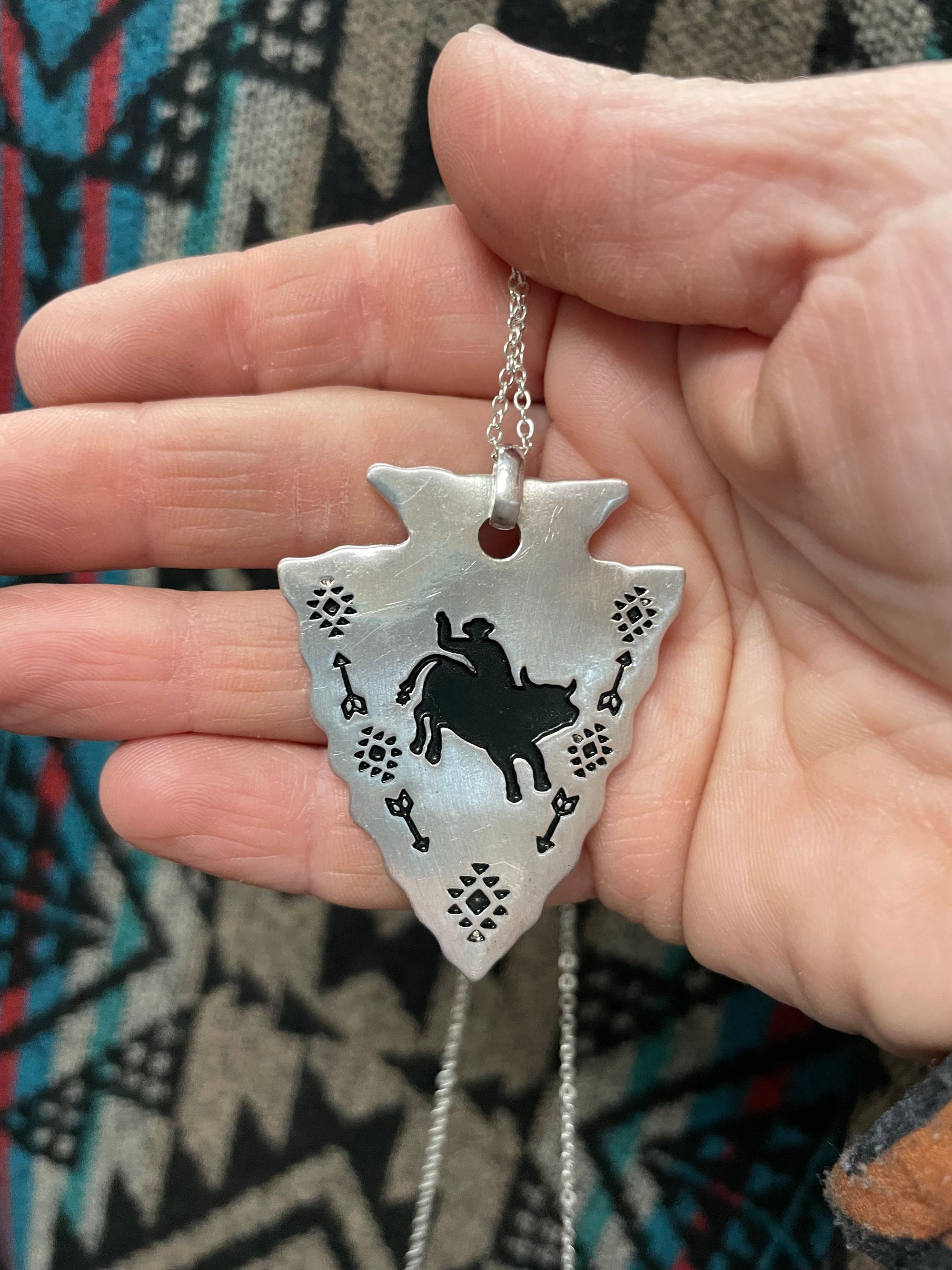 Bull Rider Arrowhead Necklace