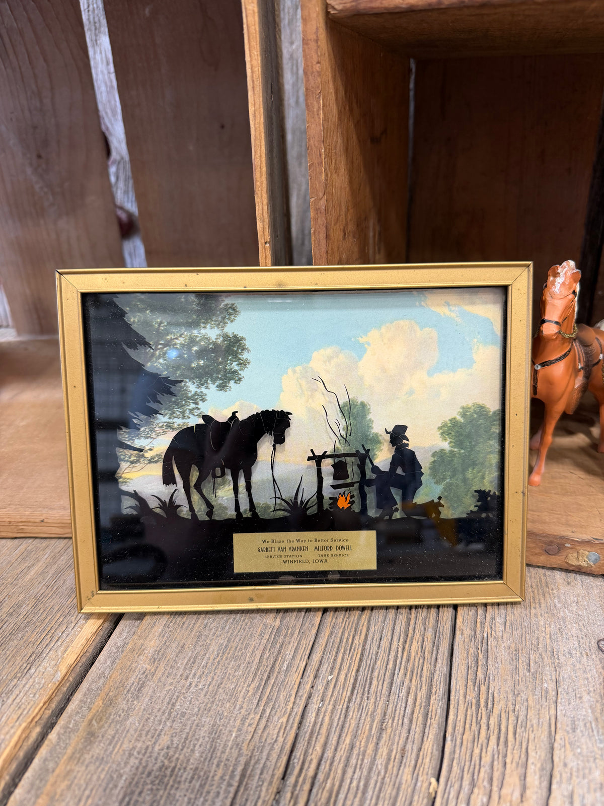 Cowboy Campfire Reverse Silhouette