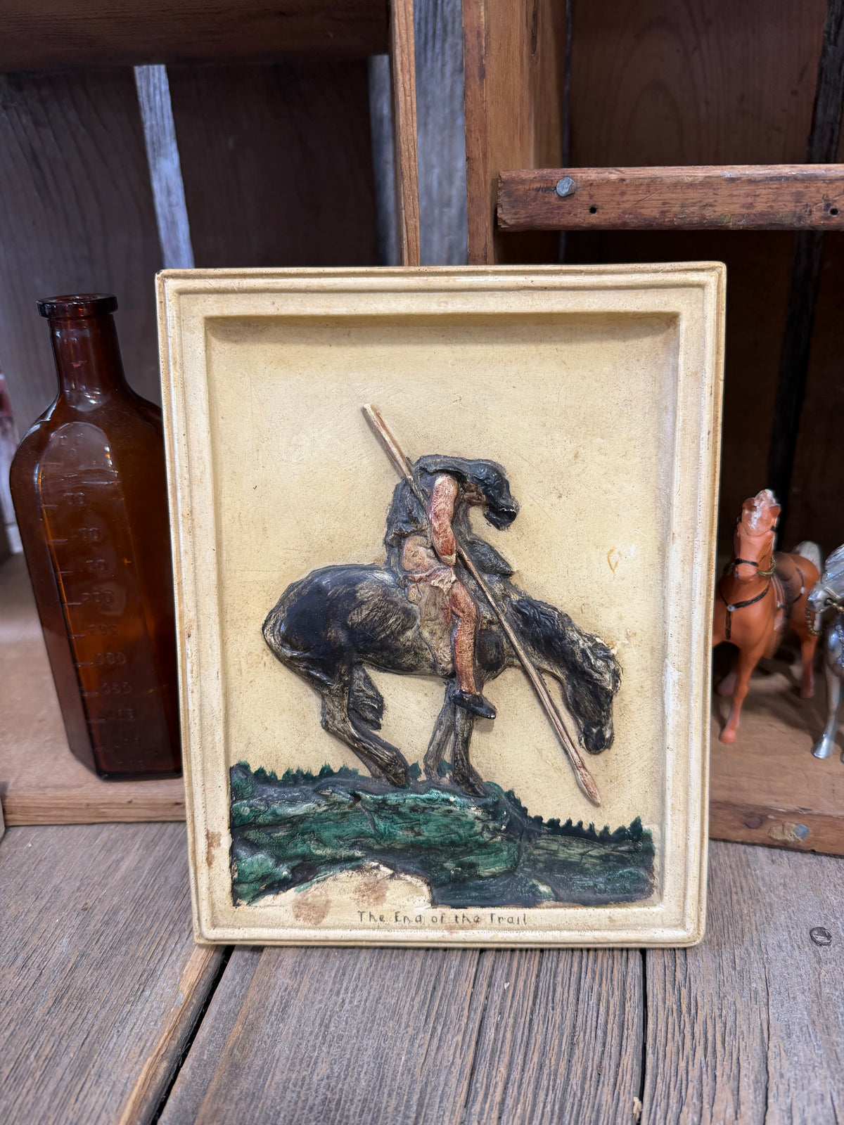 End of the Trail Plaster Wall Hanging