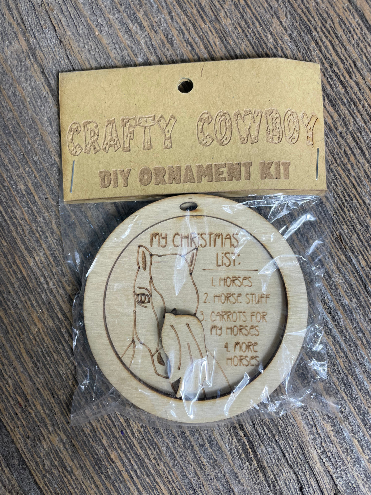 Crafty Cowboy Horse Christmas List Ornament