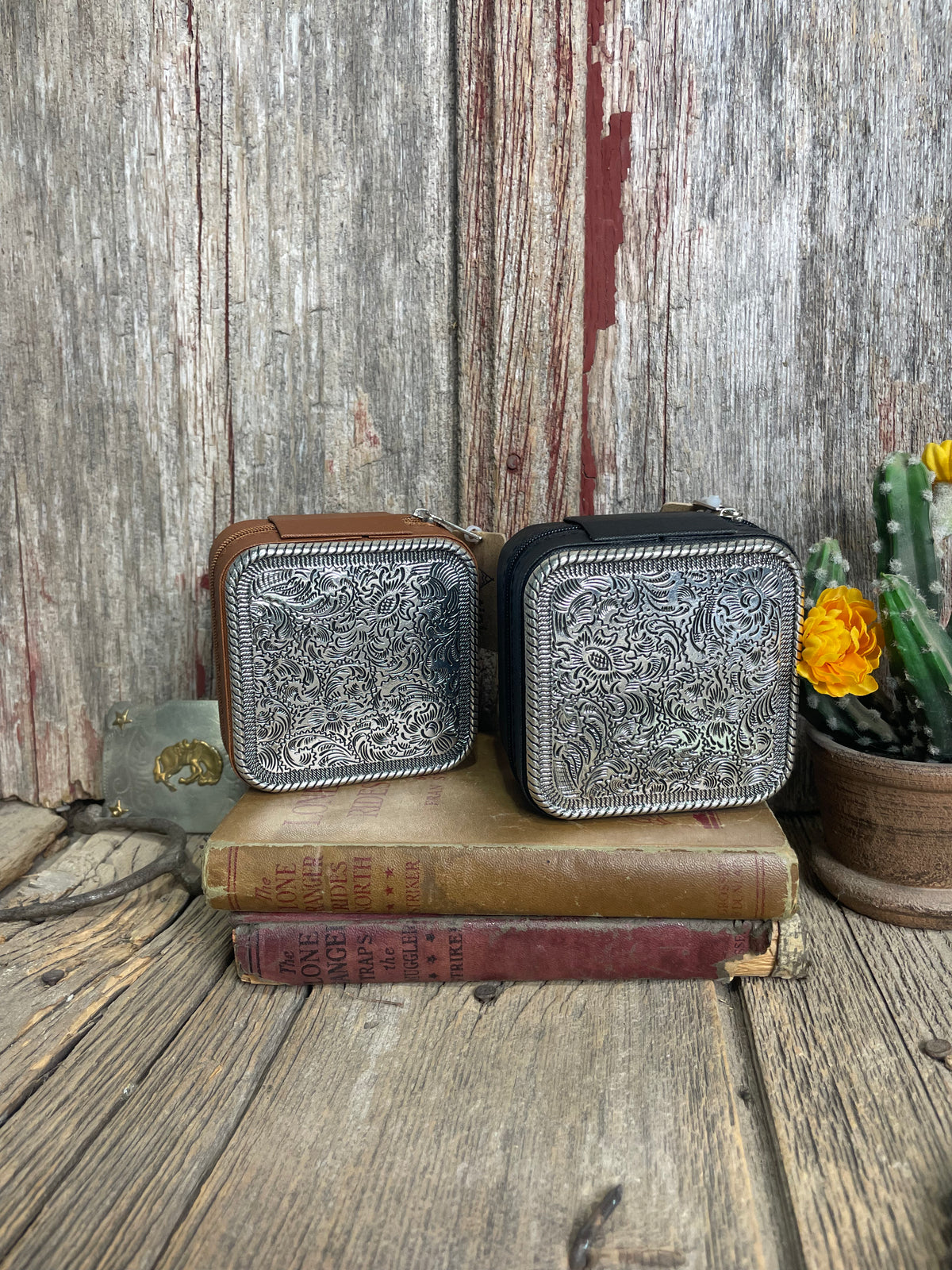 Metal Scroll Top Jewelry Box