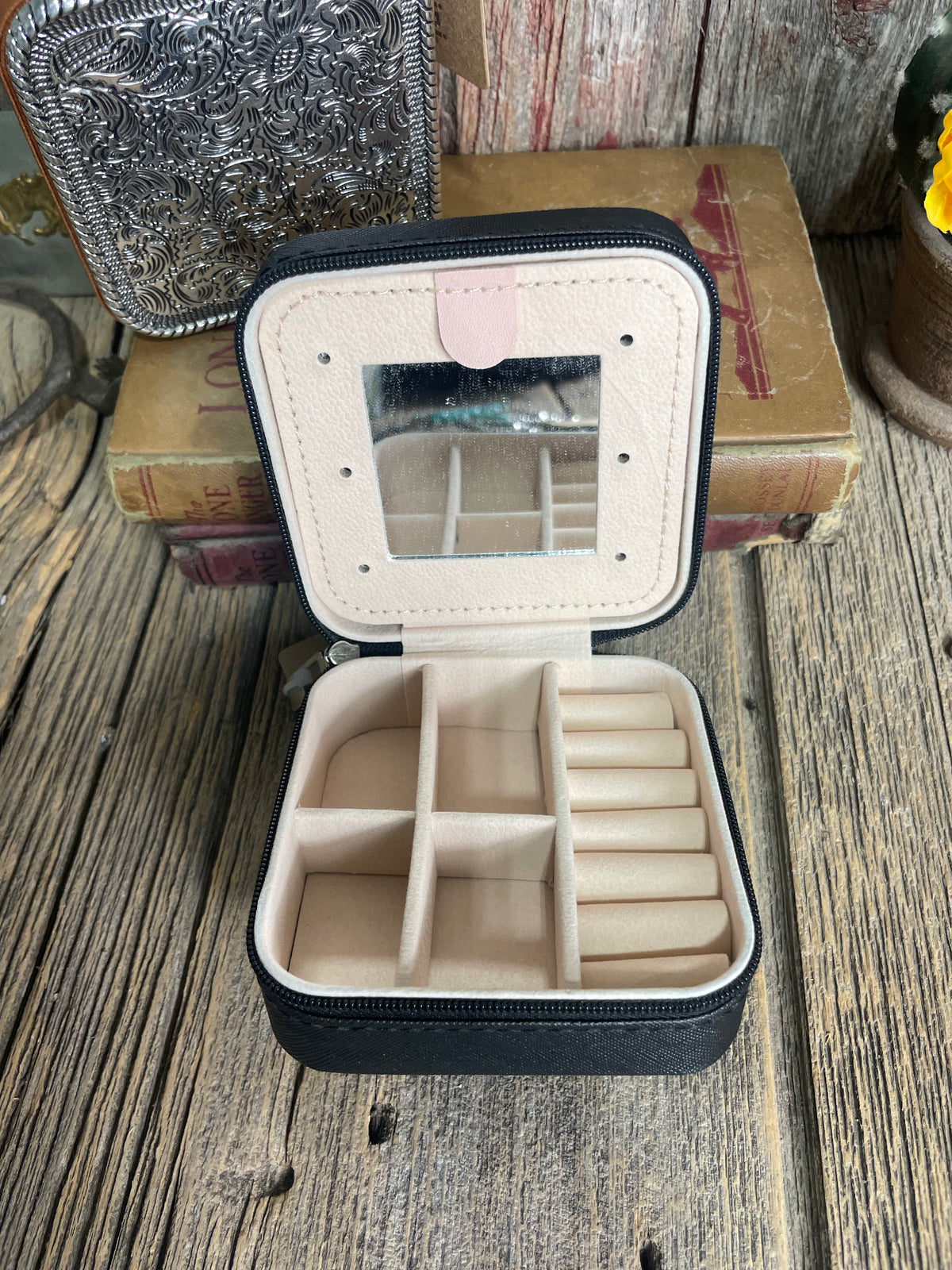 Metal Scroll Top Jewelry Box