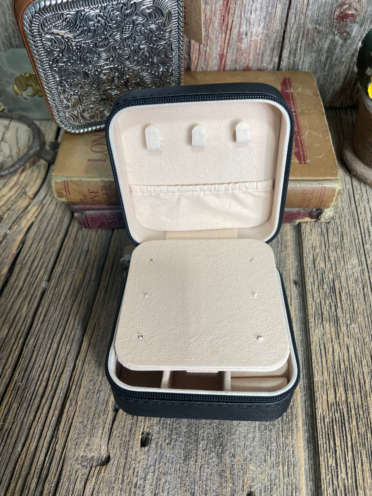 Metal Scroll Top Jewelry Box