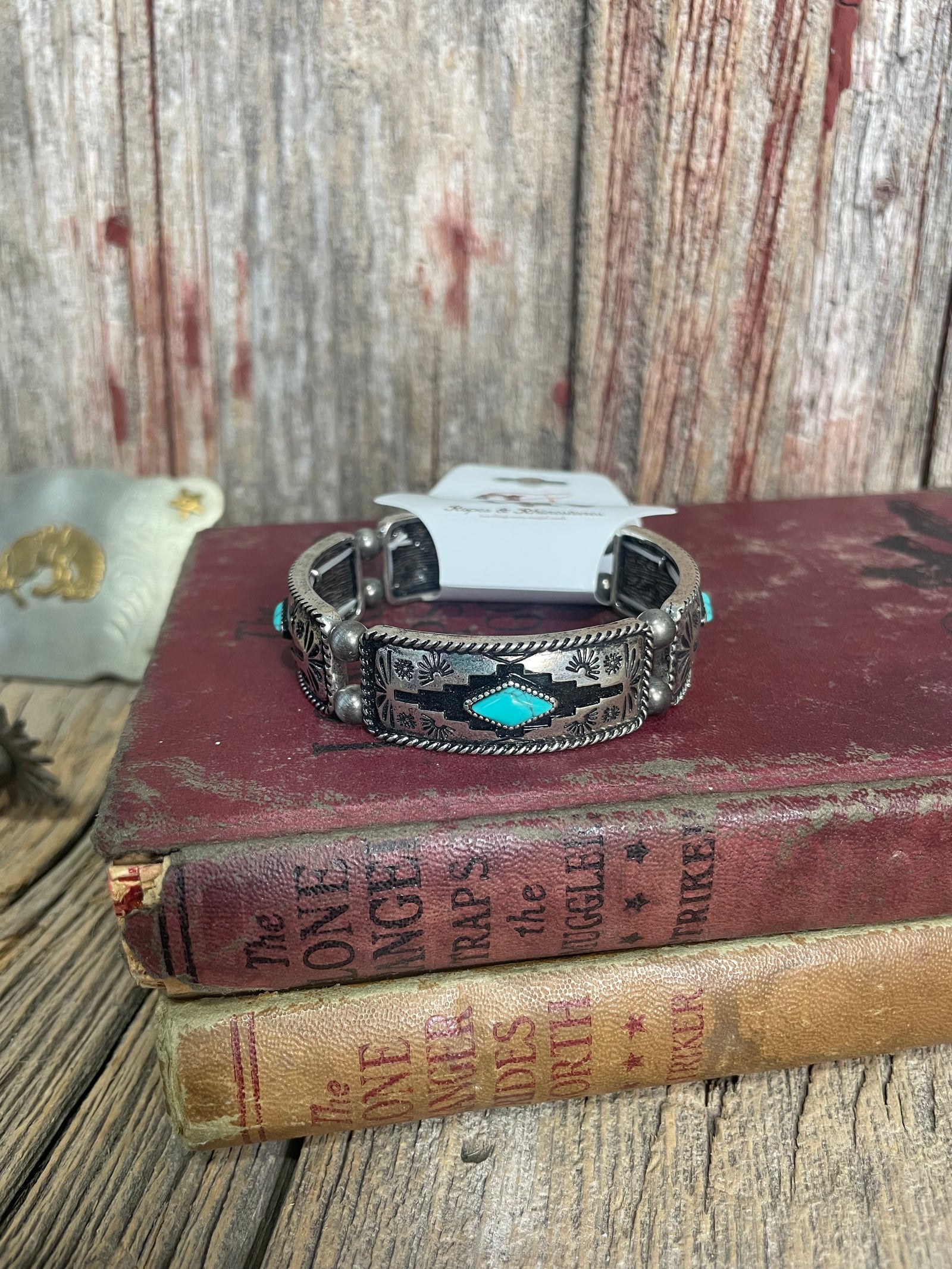 Aztec Turquoise Bar Bracelet
