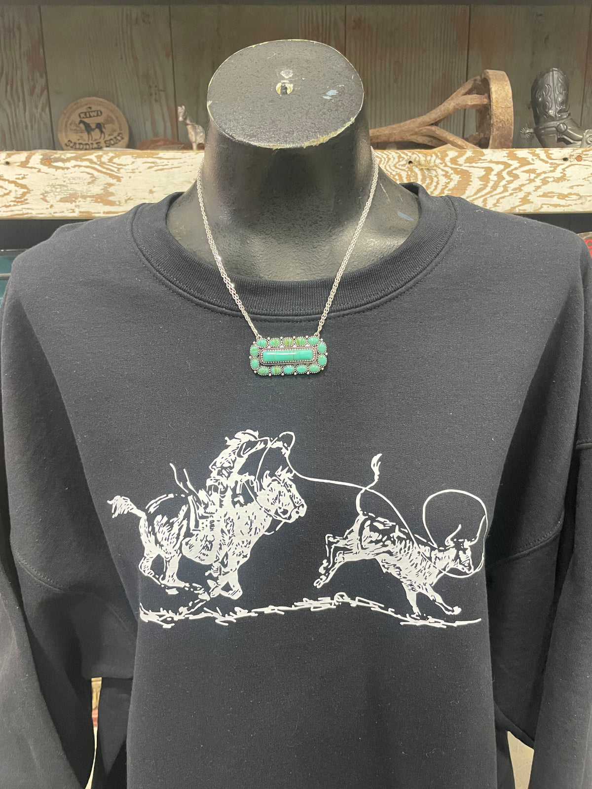 Turquoise Bar Framed Necklace