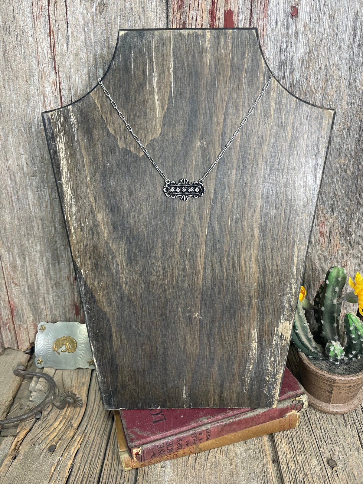 Silver Dot Concho Necklace