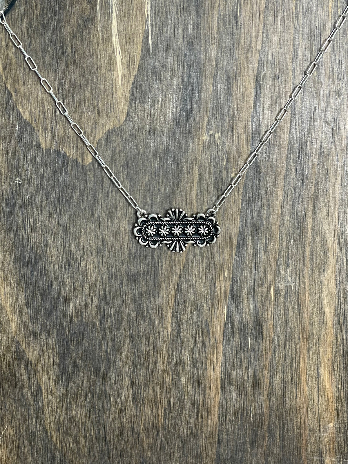 Silver Dot Concho Necklace