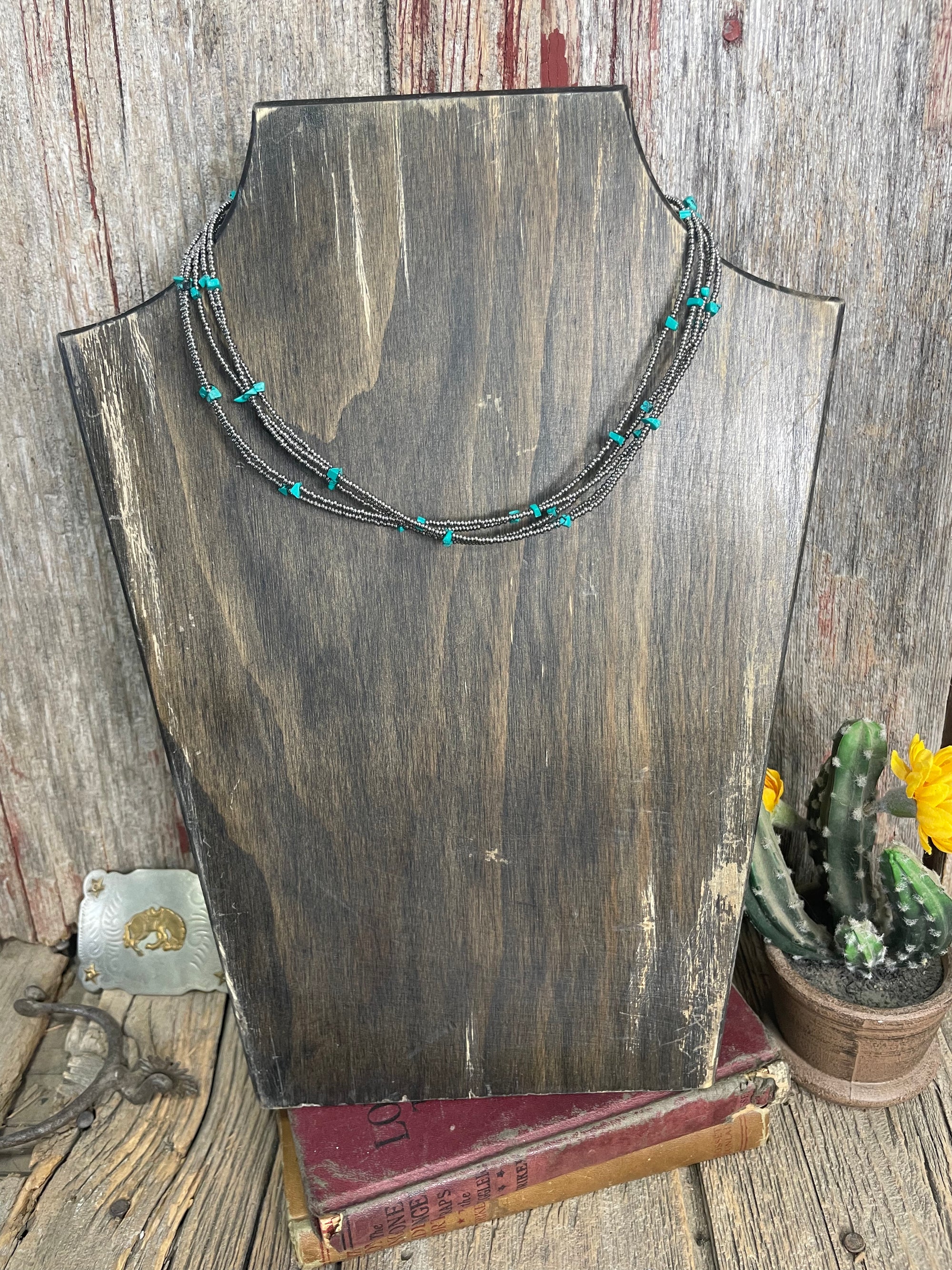 Turquoise & Seed Bead Necklace