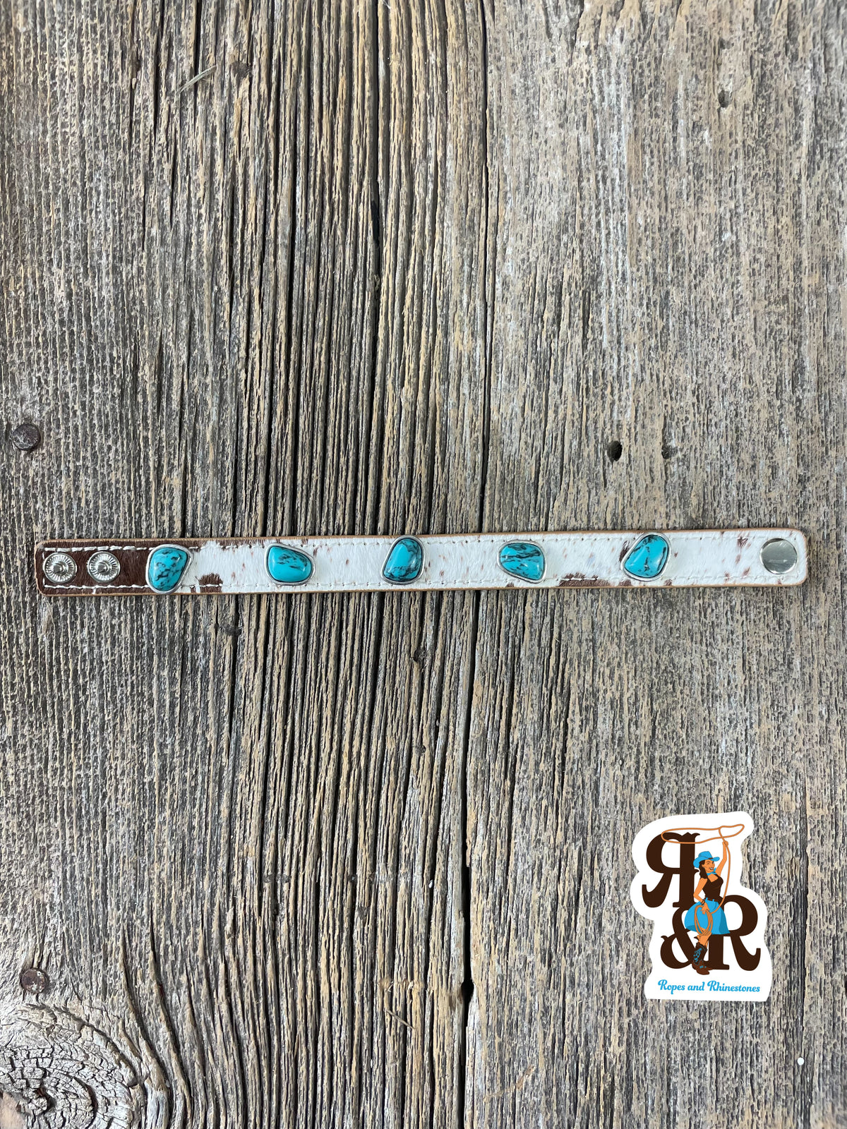 Hair On Hide &amp; Turquoise Bracelet