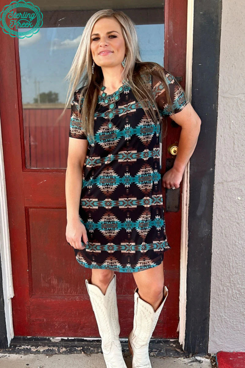 Spin You Around Aztec Dress