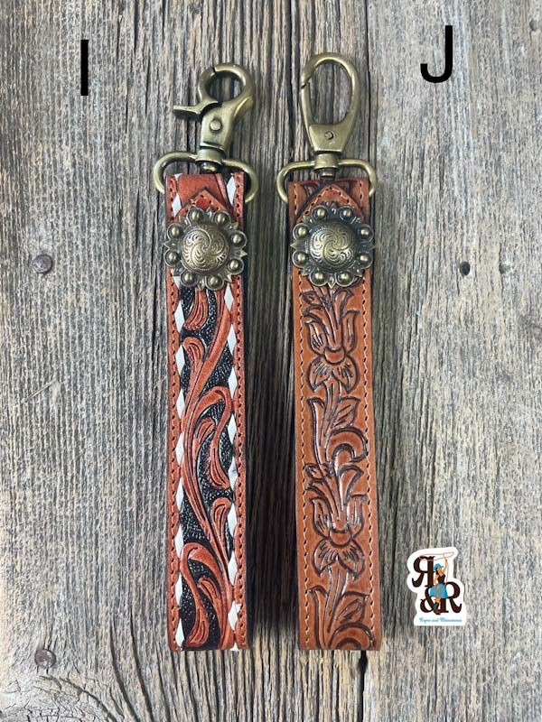 Leather Key Chain Handle - Ropes and Rhinestones