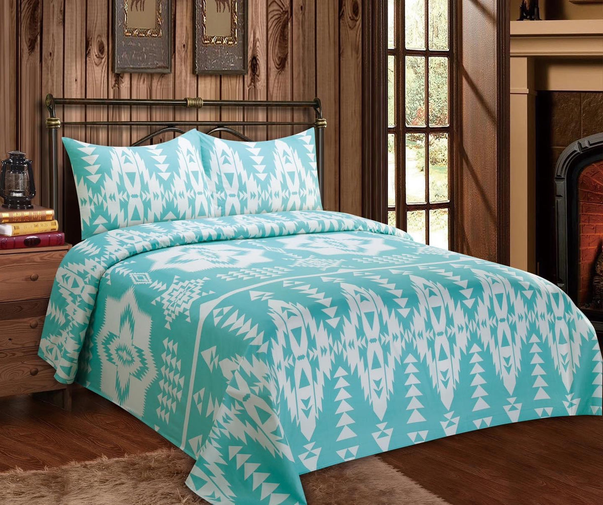 Turquoise Aztec Sheet Set