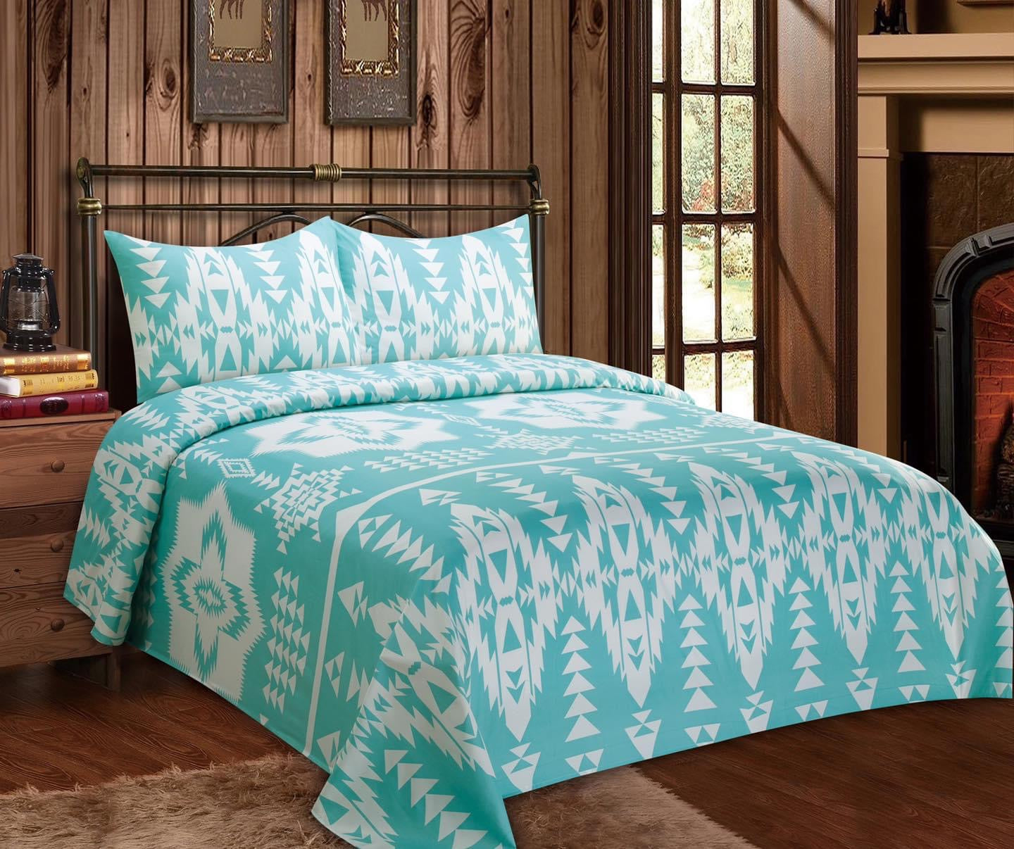 Turquoise Aztec Sheet Set