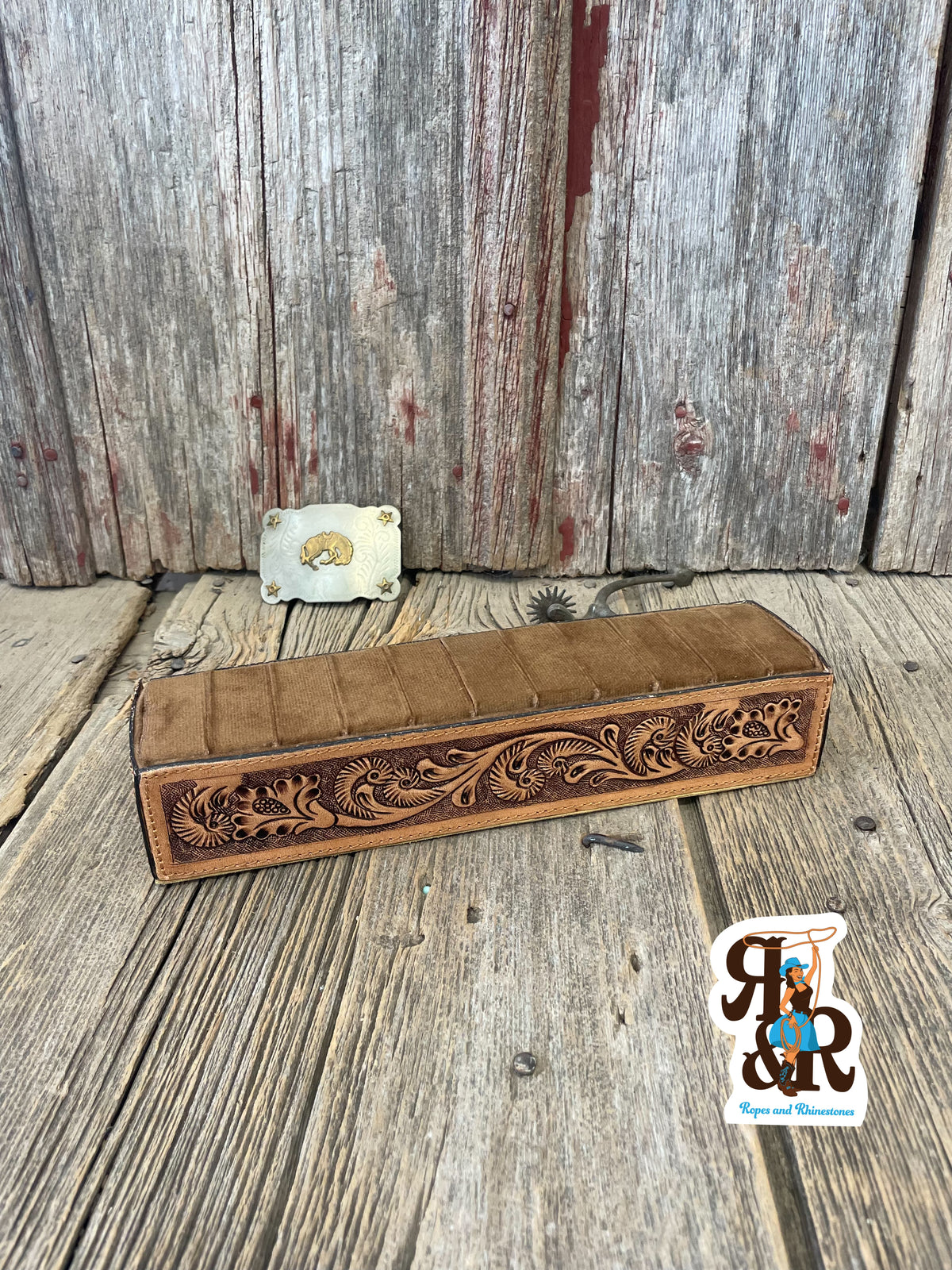 Tooled Leather Ring Holder
