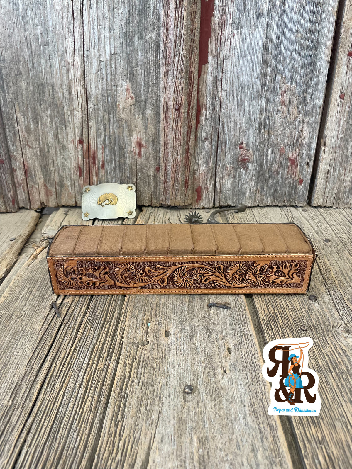 Tooled Leather Ring Holder