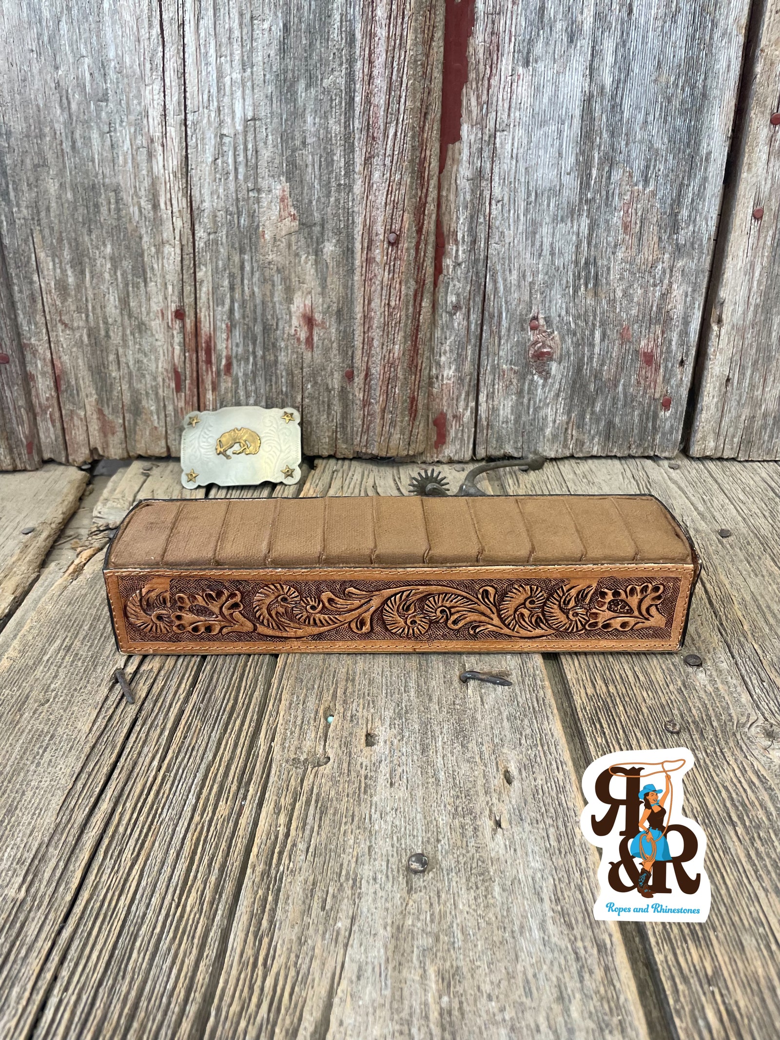 Tooled Leather Ring Holder