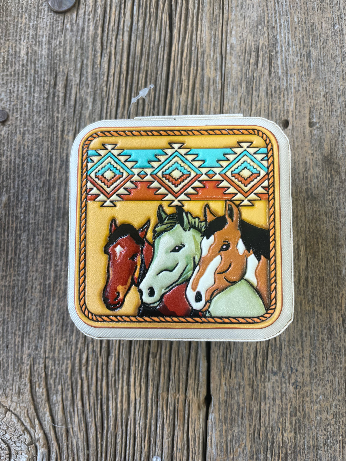 Horse Trio Travel Jewelry Box