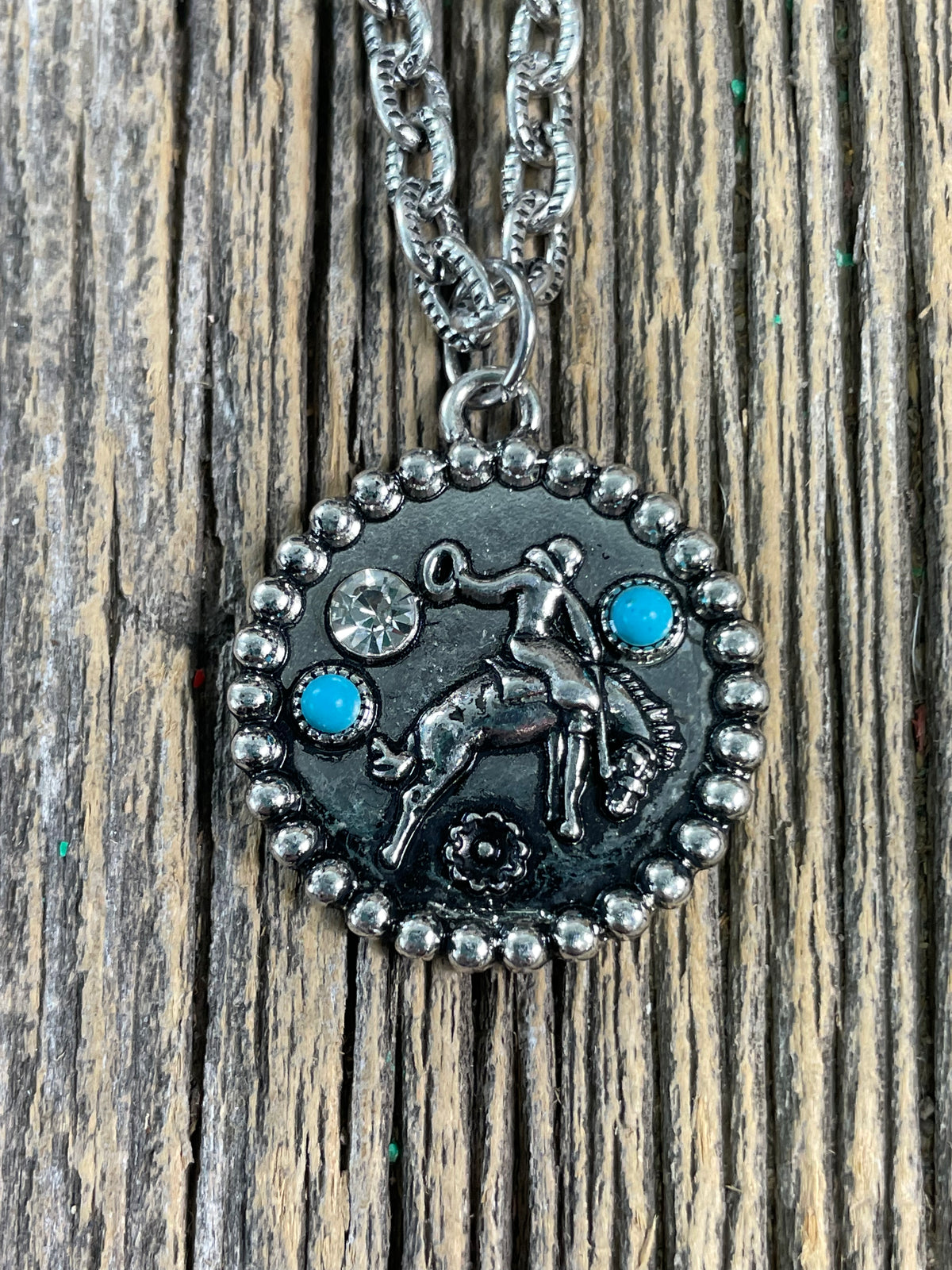 Bucking Bronc Circle Necklace