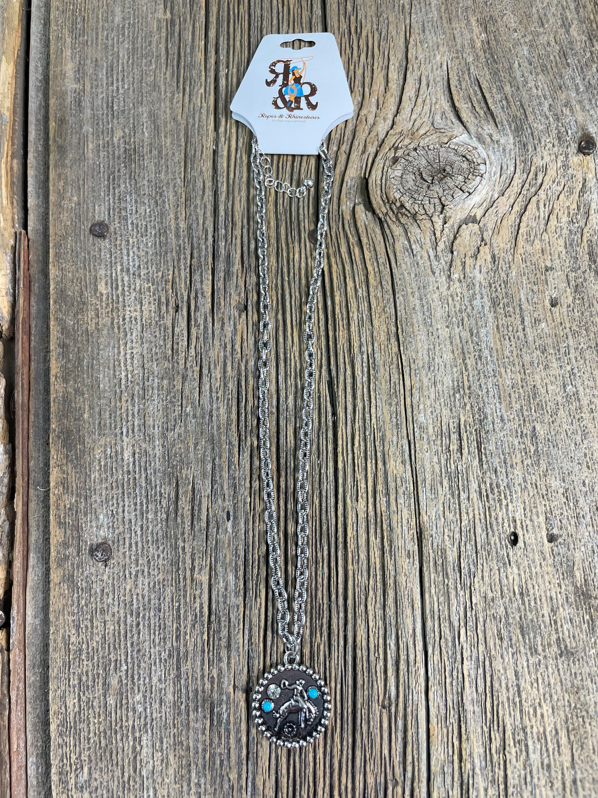Bucking Bronc Circle Necklace