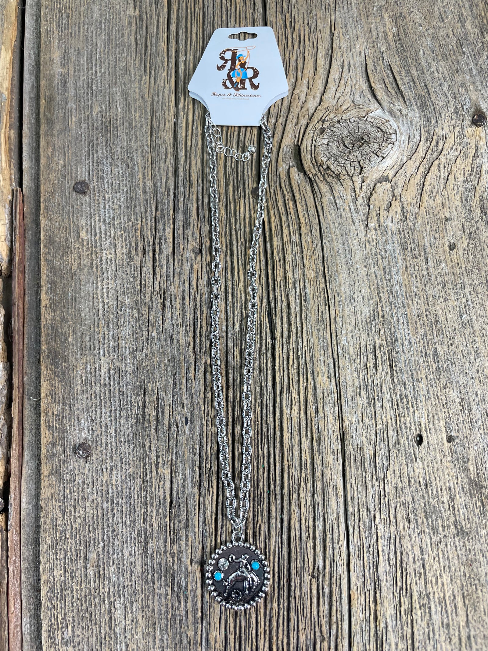 Bucking Bronc Circle Necklace