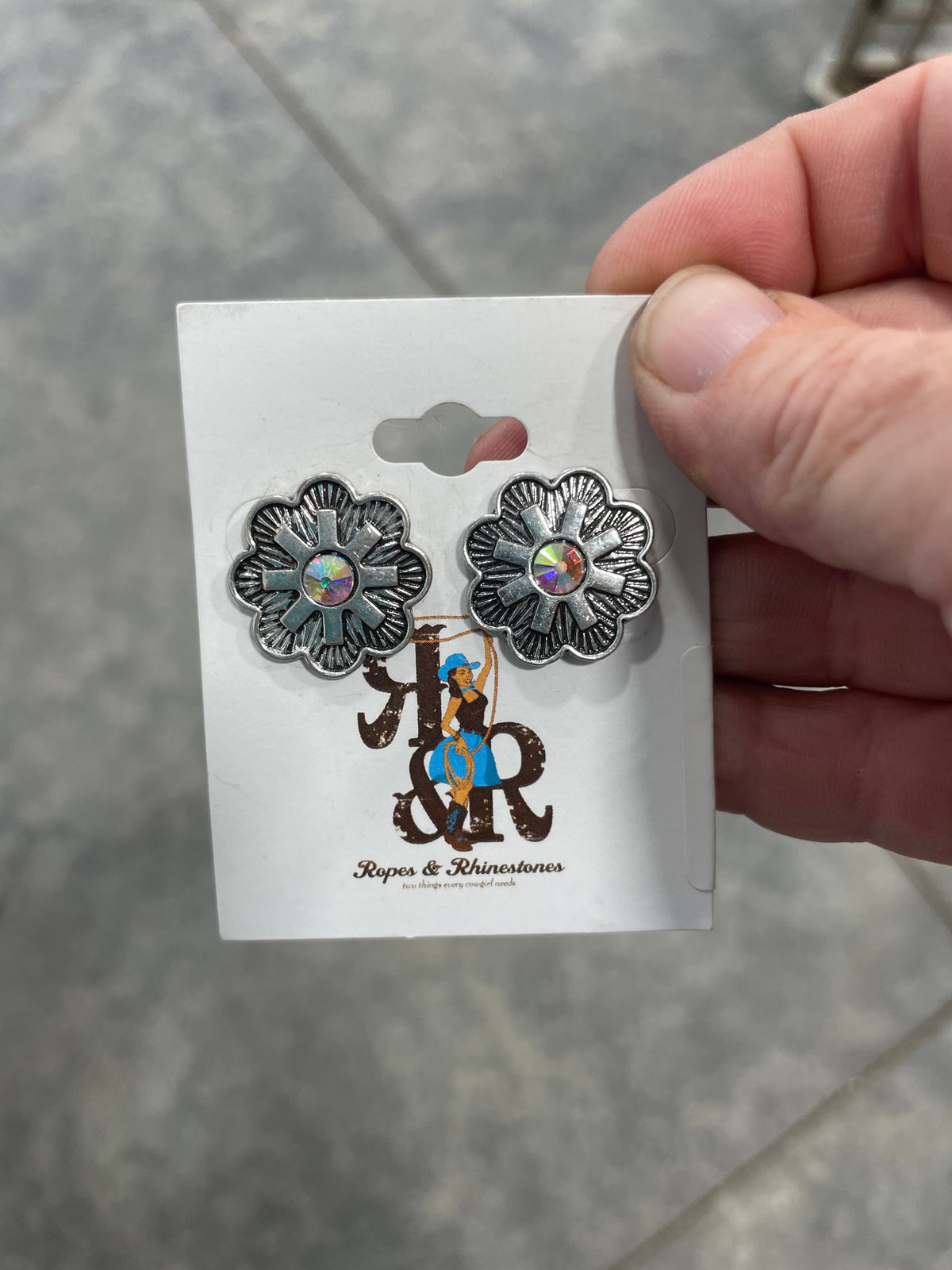 Spur Rowel Rhinestone Earring