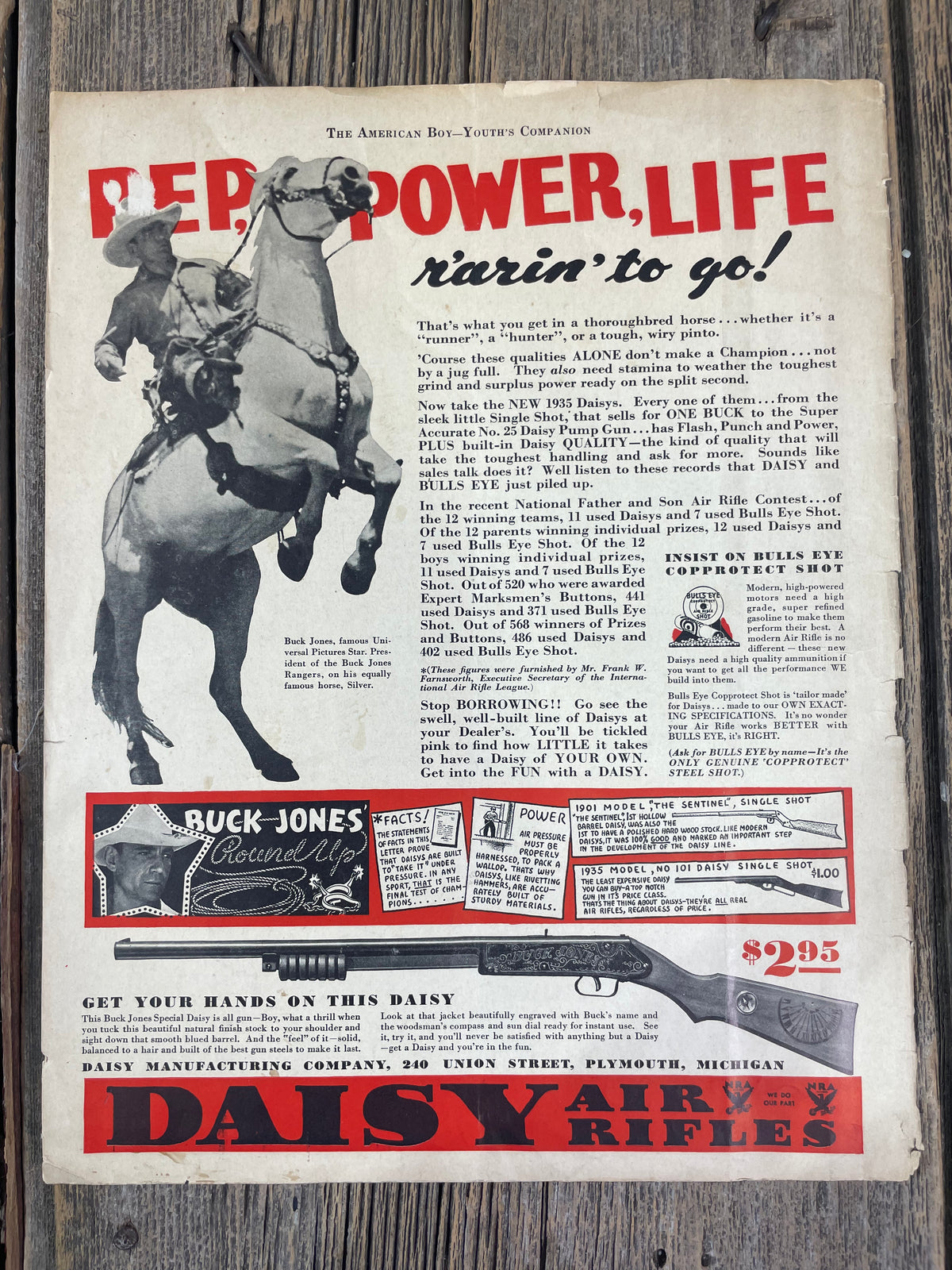 Buck Jones Daisy Air Rifle Ad