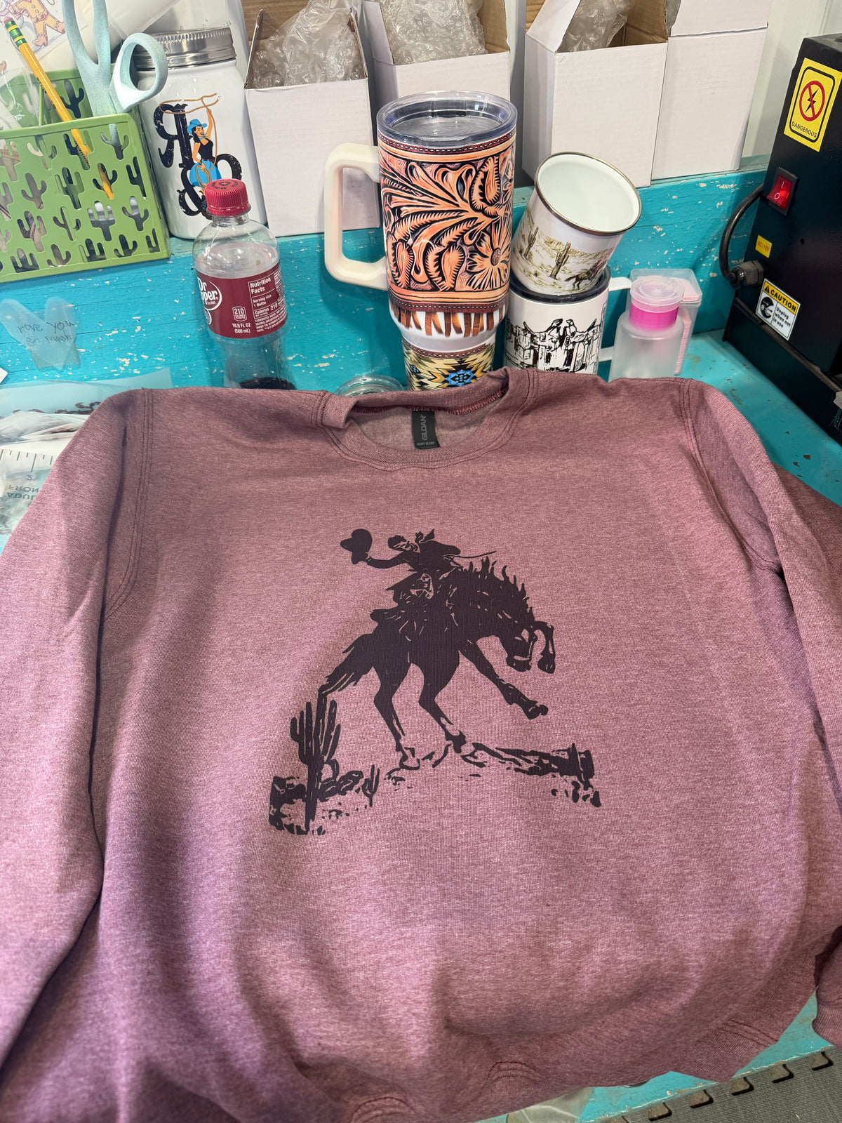 Bucking Bronc Cactus Sweatshirt