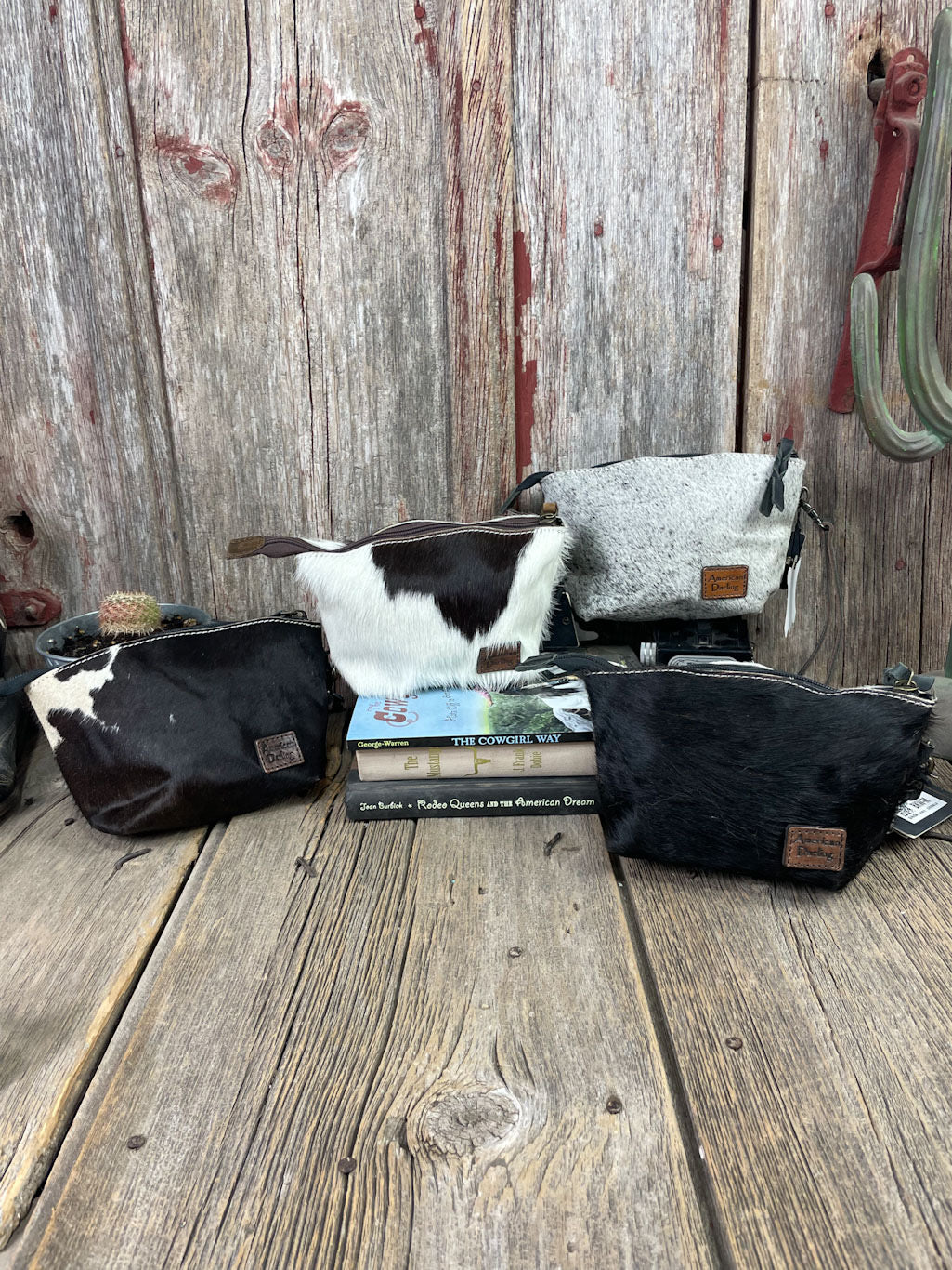 Cowhide Wide Bottom Wristlet