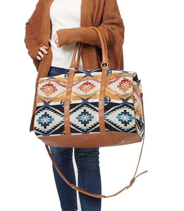 Blue Aztec Weekender Bag