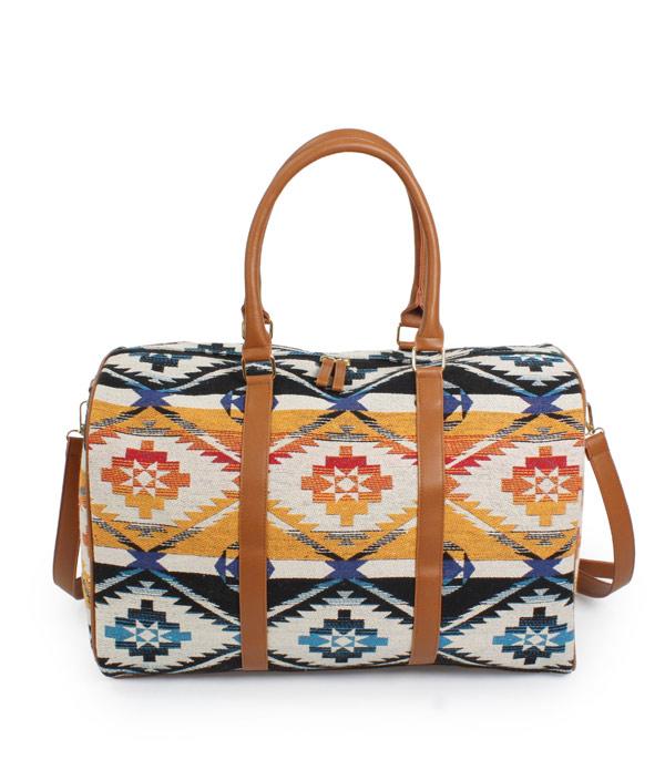 Blue Aztec Weekender Bag