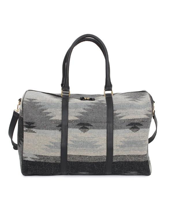 Grey Aztec Weekender Bag
