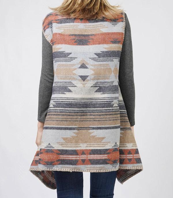 Blue Aztec Long Vest