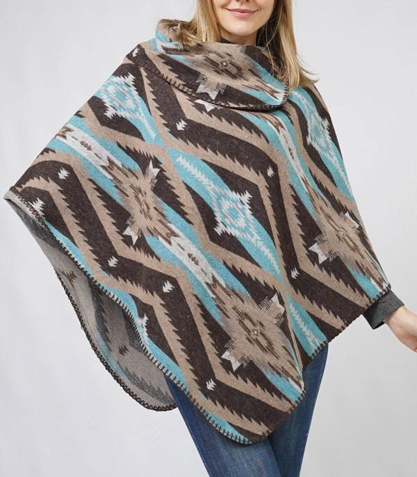 Brown Aztec Poncho