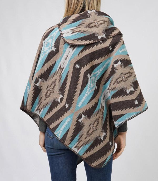 Brown Aztec Poncho