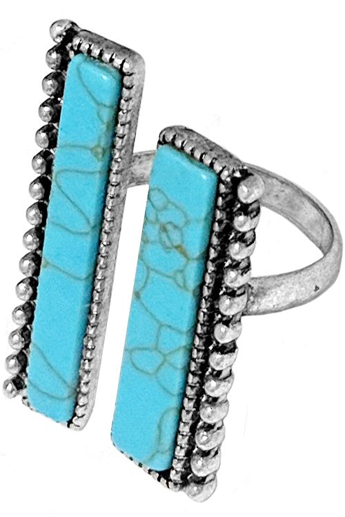 Double Bar Turquoise Ring