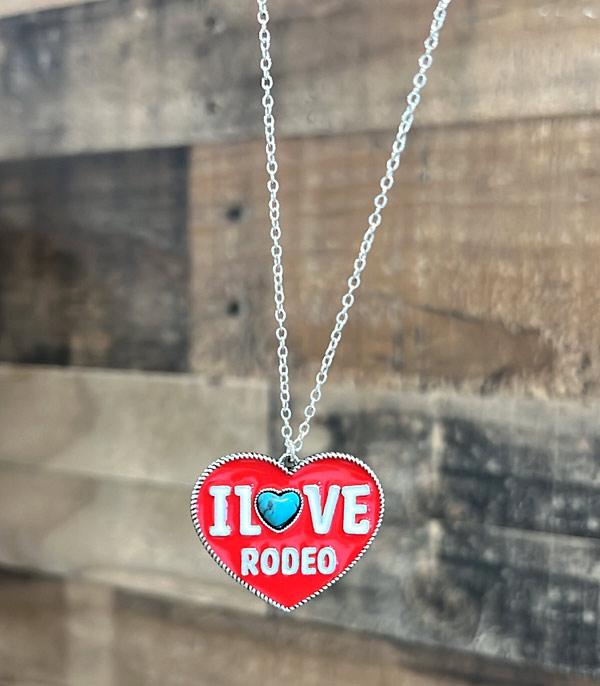 I Love Rodeo Turquoise Stone Necklace
