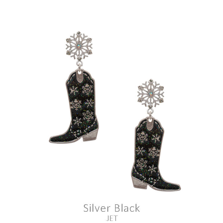 Snowflake Cowboy Boot Earrings