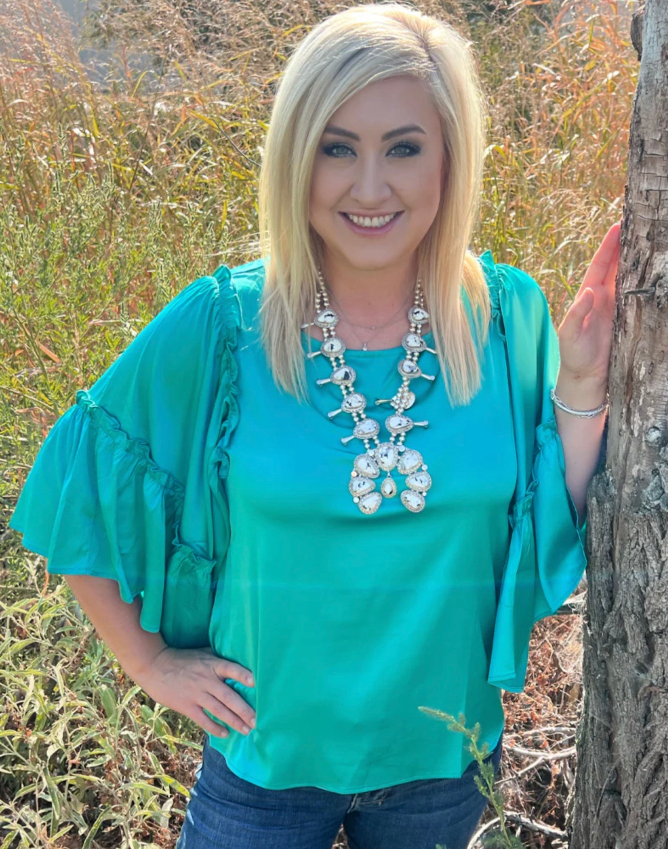 Into The Night Top Teal