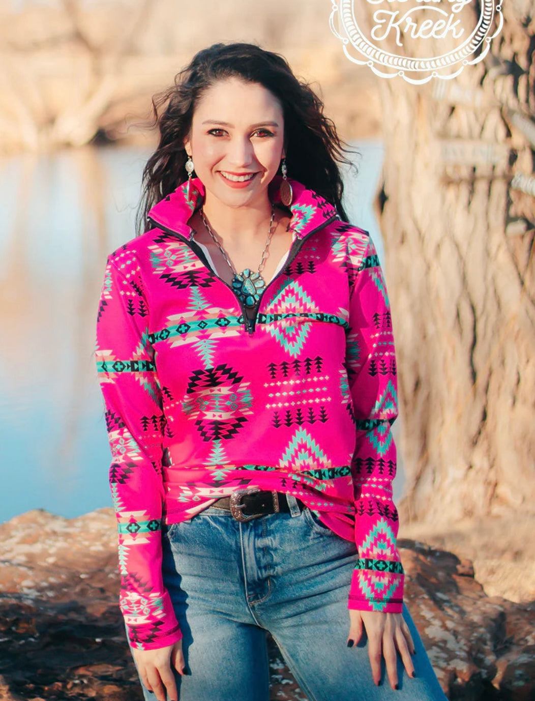 Blushin Babe Aztec Pullover