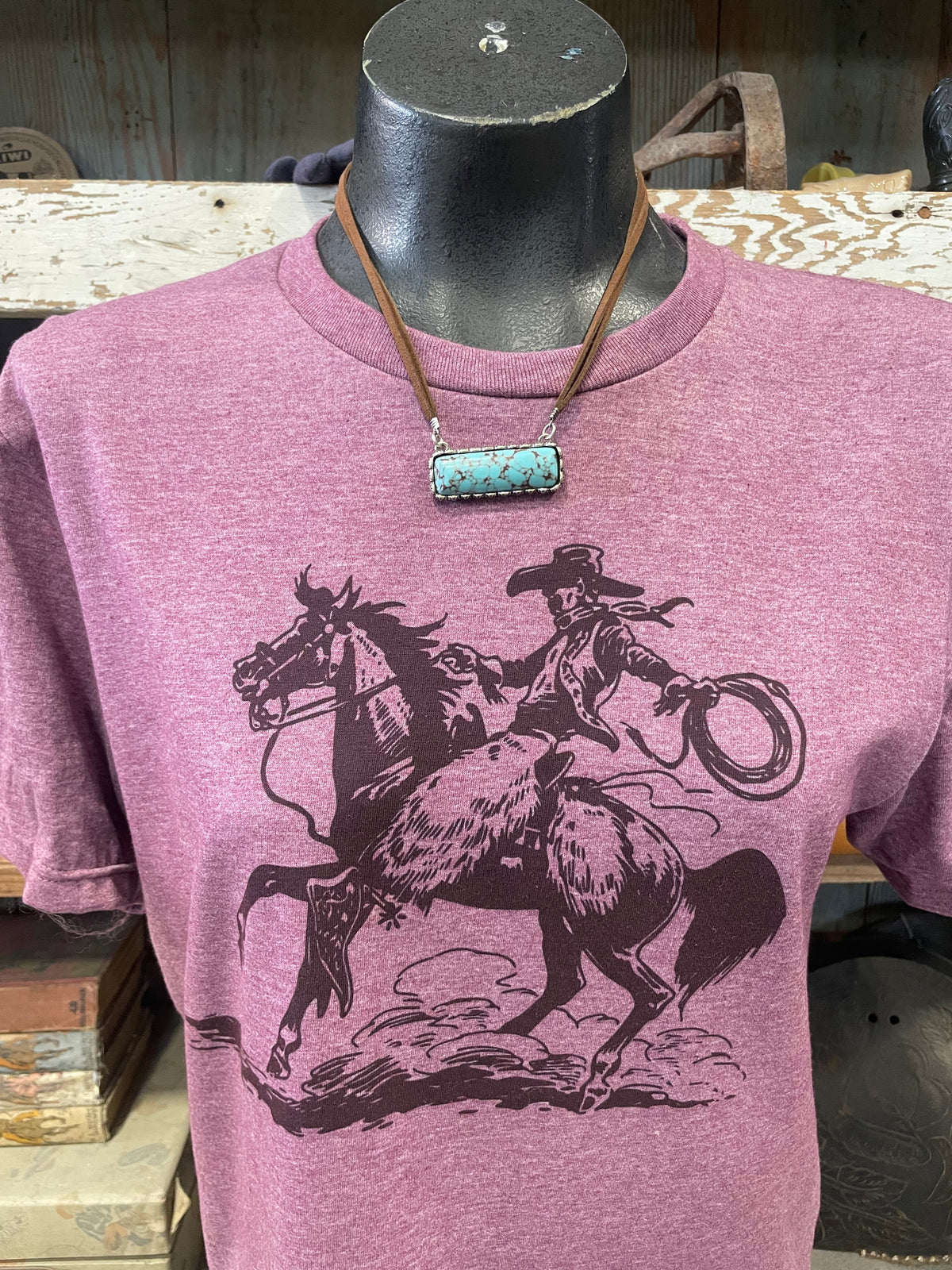 Turquoise Bar Leather Necklace