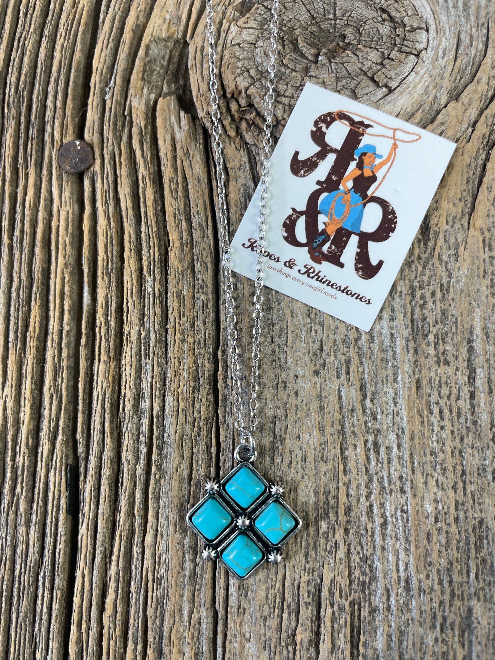 Mini Square Turquoise Necklace