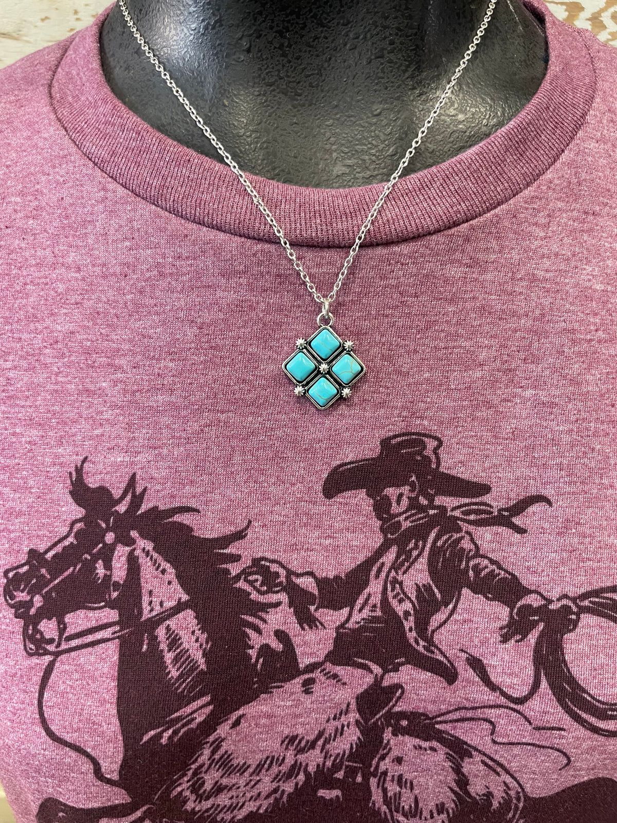 Mini Square Turquoise Necklace