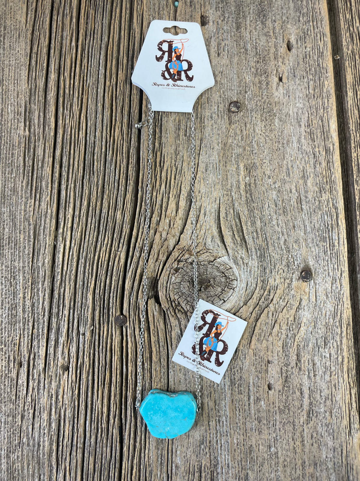 Turquoise Slab Chain Necklace