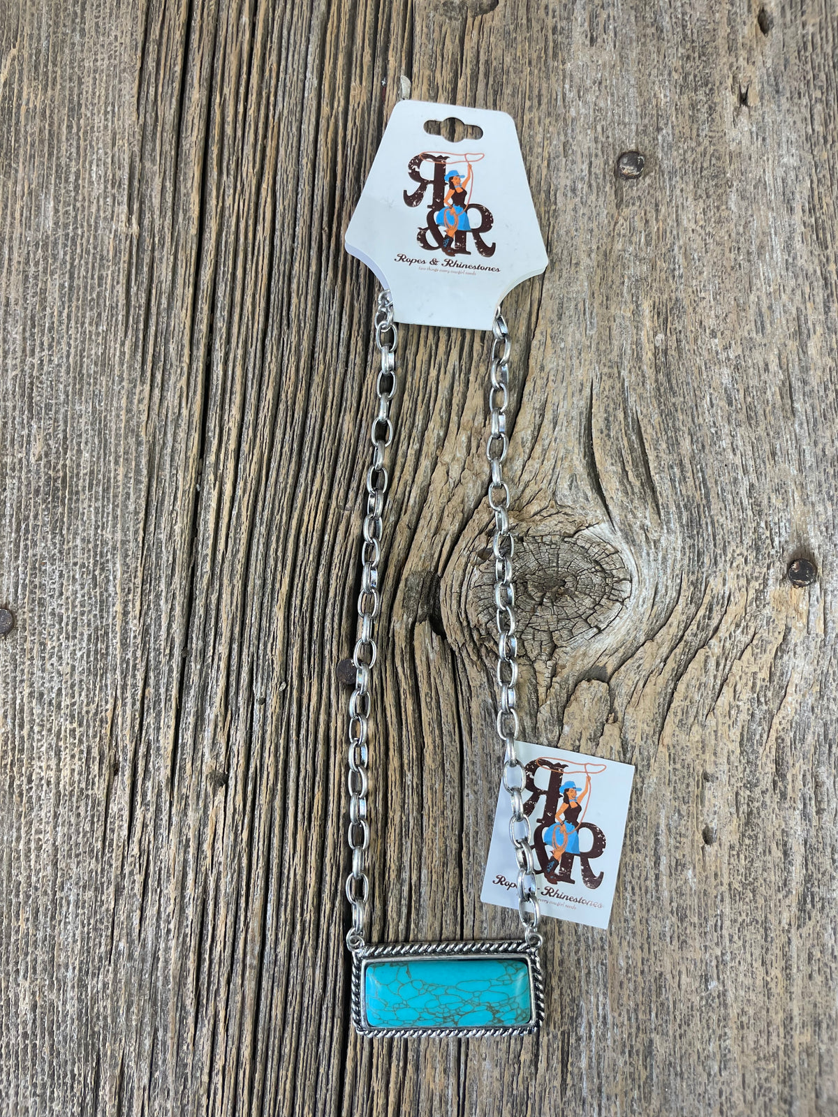 Turquoise Bar Chain Necklace