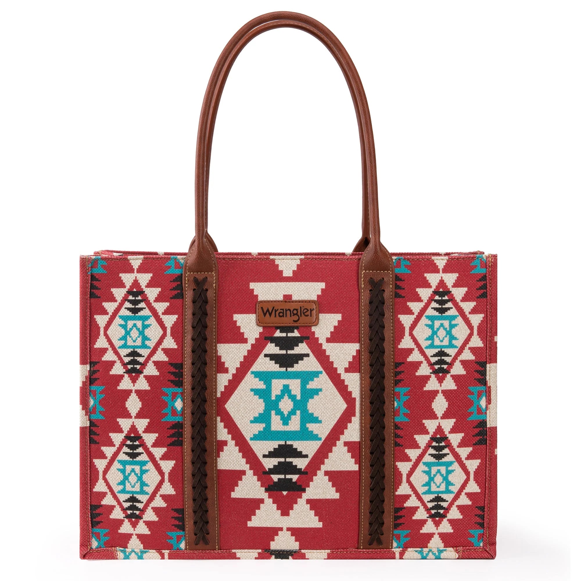 Red Southwest Print Canvas Tote