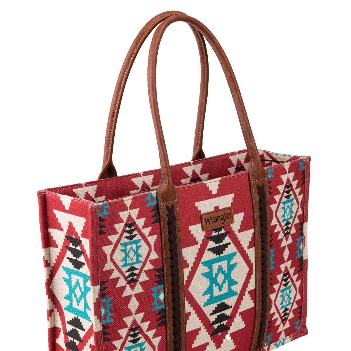 Red Southwest Print Canvas Tote