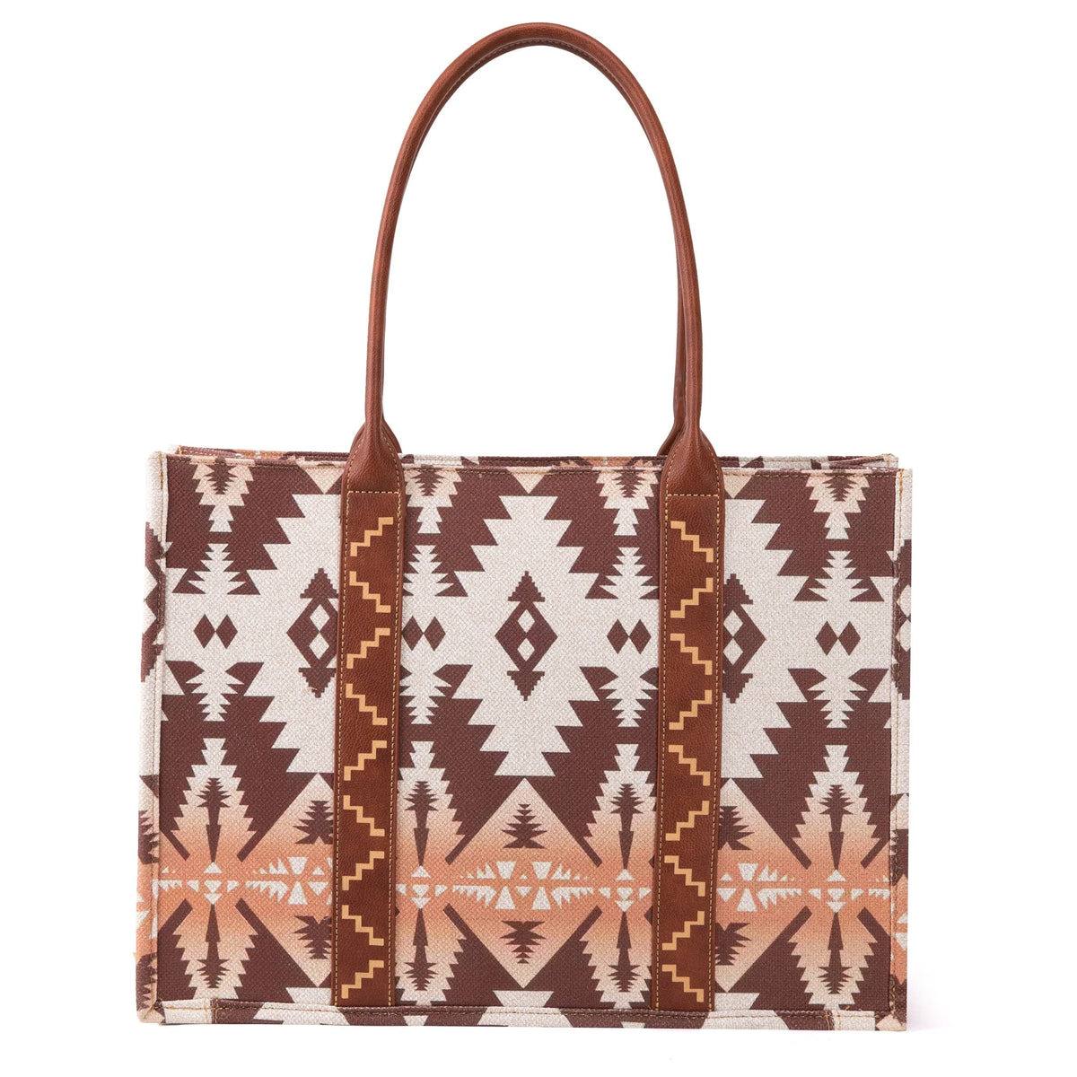 Tan Ombré Southwest Print Canvas Tote