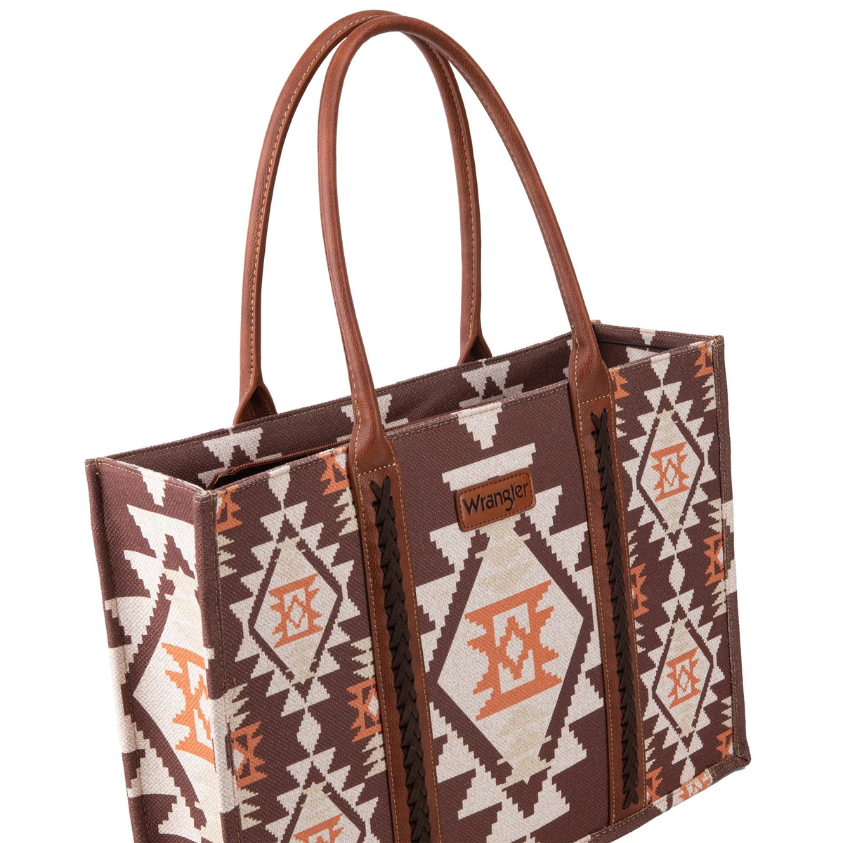 Coffee Southwest Print Canvas Tote