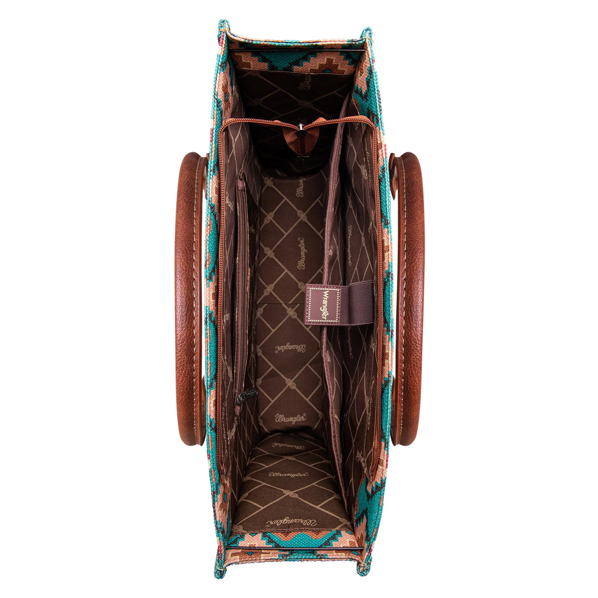 Turquoise Southwest Print Canvas Tote