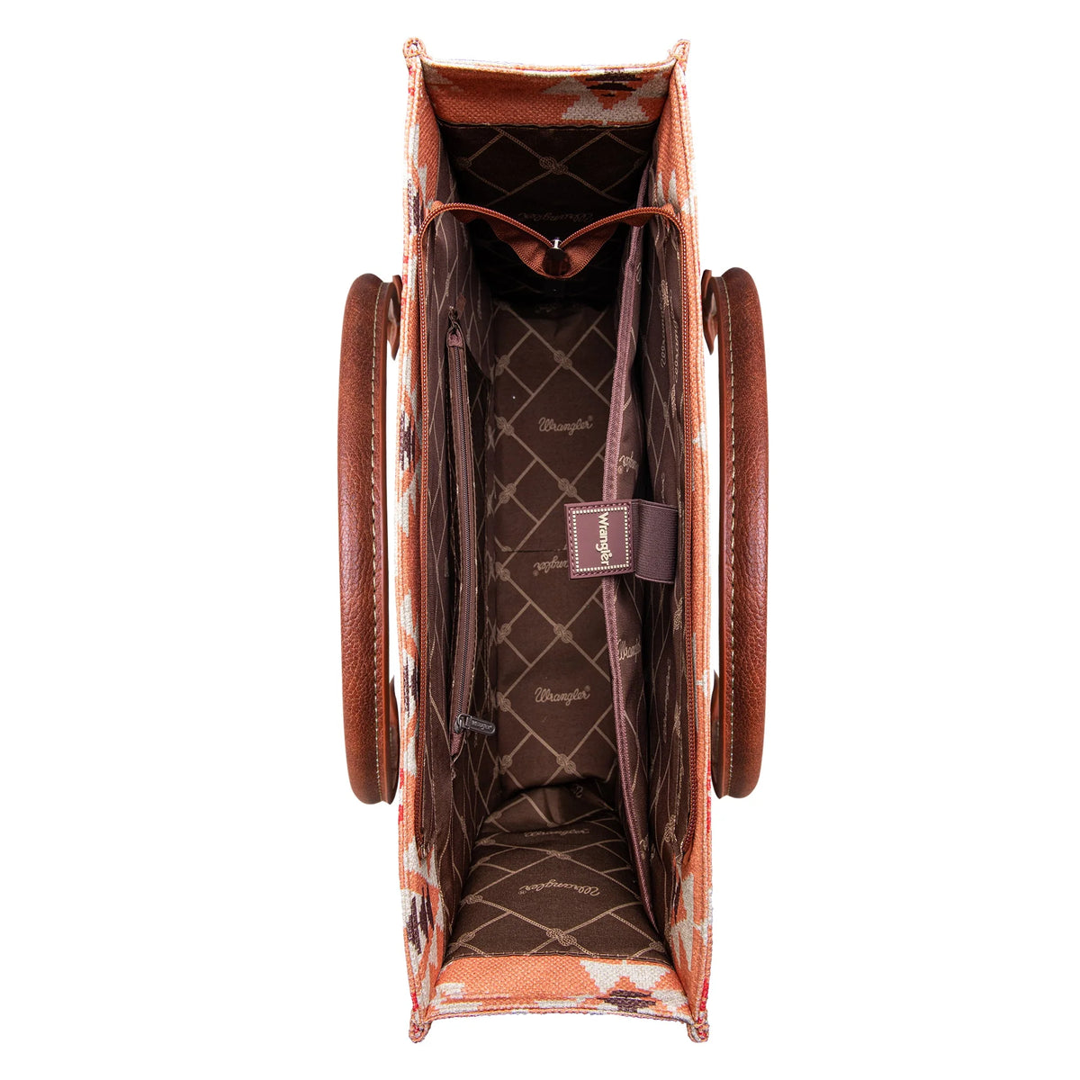 Orange Southwest Print Canvas Tote